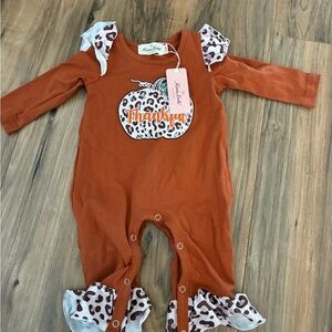 Adorable Orange Pumpkin Kids Footie
